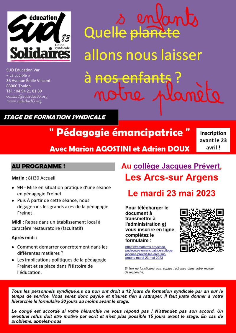 Formation syndicale AED "connaître ses droits"